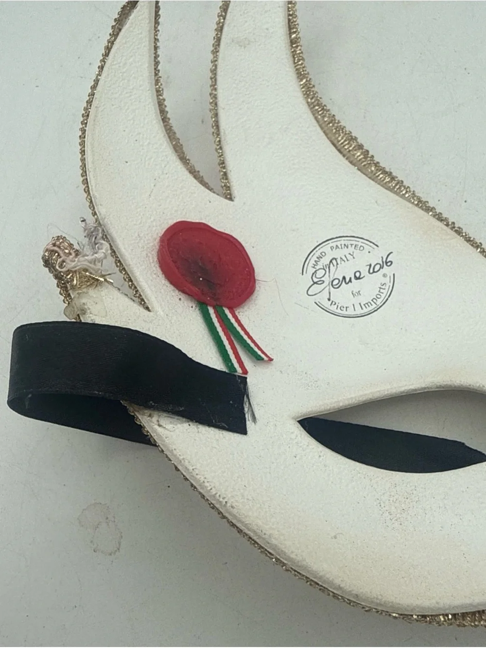 Pair Of Pier 1 Venetian Masquerade Masks 2016 Elena Italy Wax Seal Set